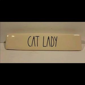 Rae Dunn CAT LADY desk plaque